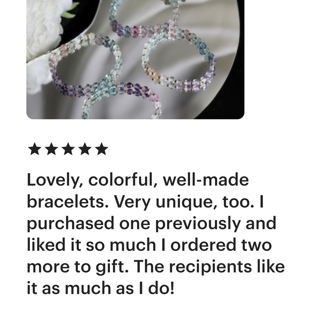 18K Gold Plated Minimalist Rainbow Fluorite Bracelet - Picture 4 of 11